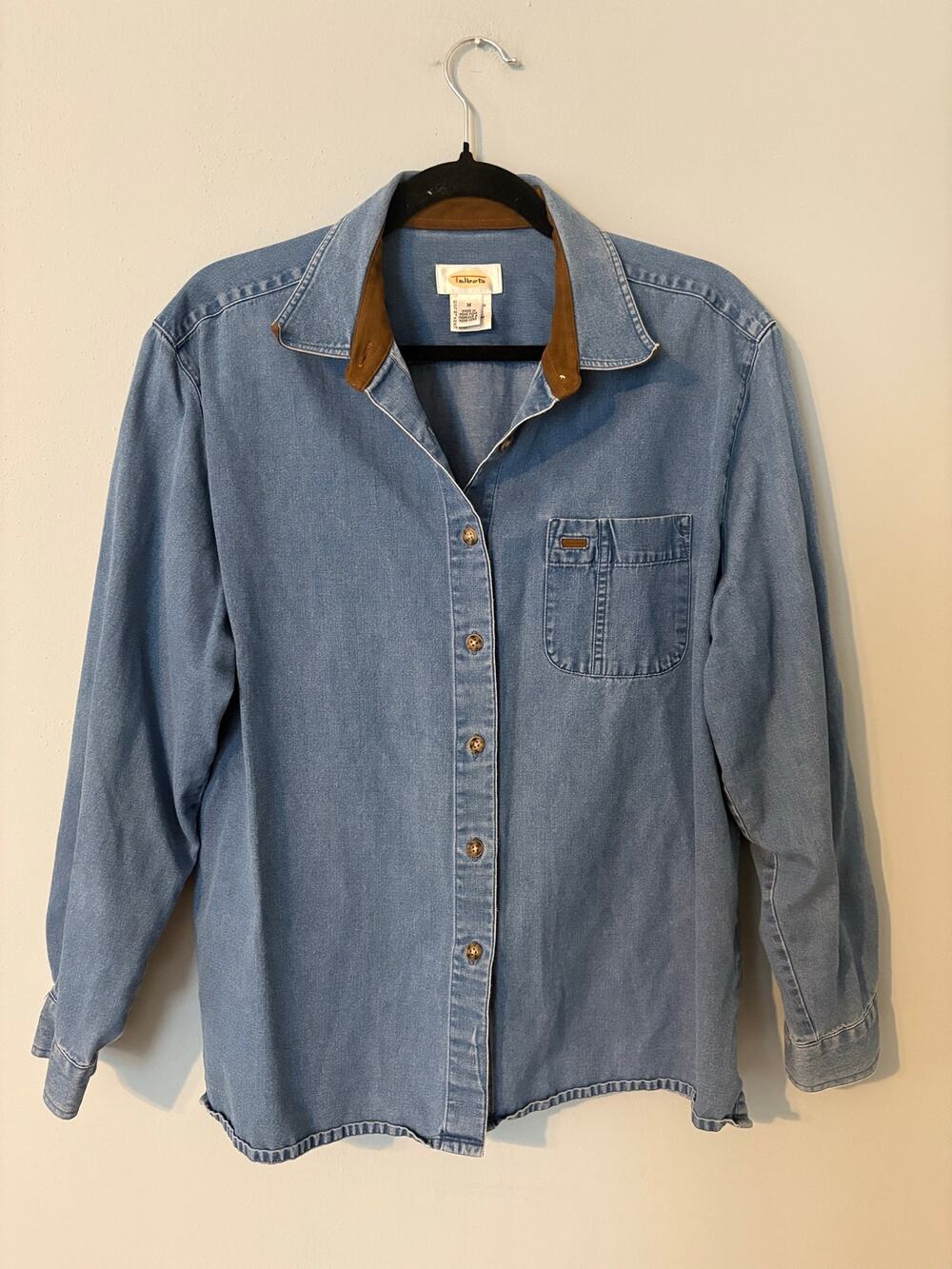 Talbots cotton denim button up, womens size M